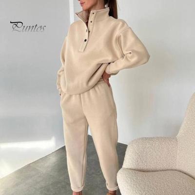 2 Teile/satz Frühling Herbst Frauen Top Hosen Set Stehkragen Langarm Sweatshirt Stretchy Hohe Taille Maximalen Komfort Hosen Sport Fitness Trainingsanzug