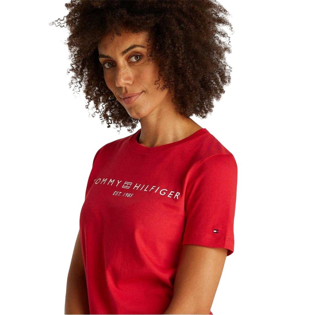 Tommy Hilfiger Womens/Ladies Cropped Logo Cotton T-Shirt