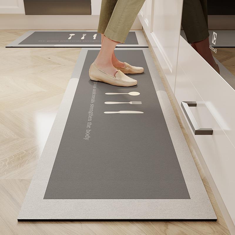 Kitchen Floor Mat Modern Style Water-absorbent Oil-absorbent Quick-drying Carpet Diatom Mud Anti-slip Mats Long Decorative Rug