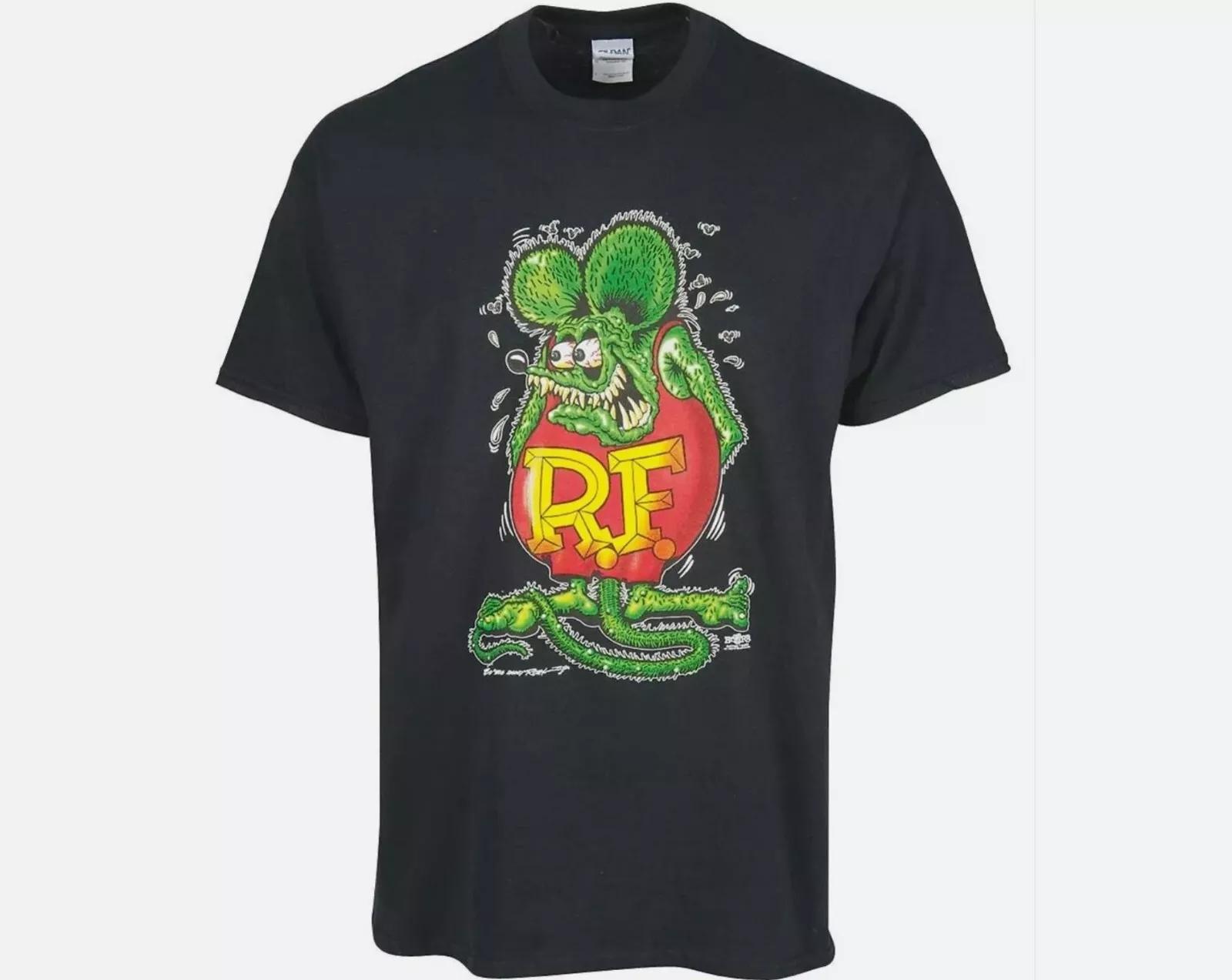 New Ed Roth Rat Fink 100% Cotton T-shirt Mens Tees Top Black All Size 2XL