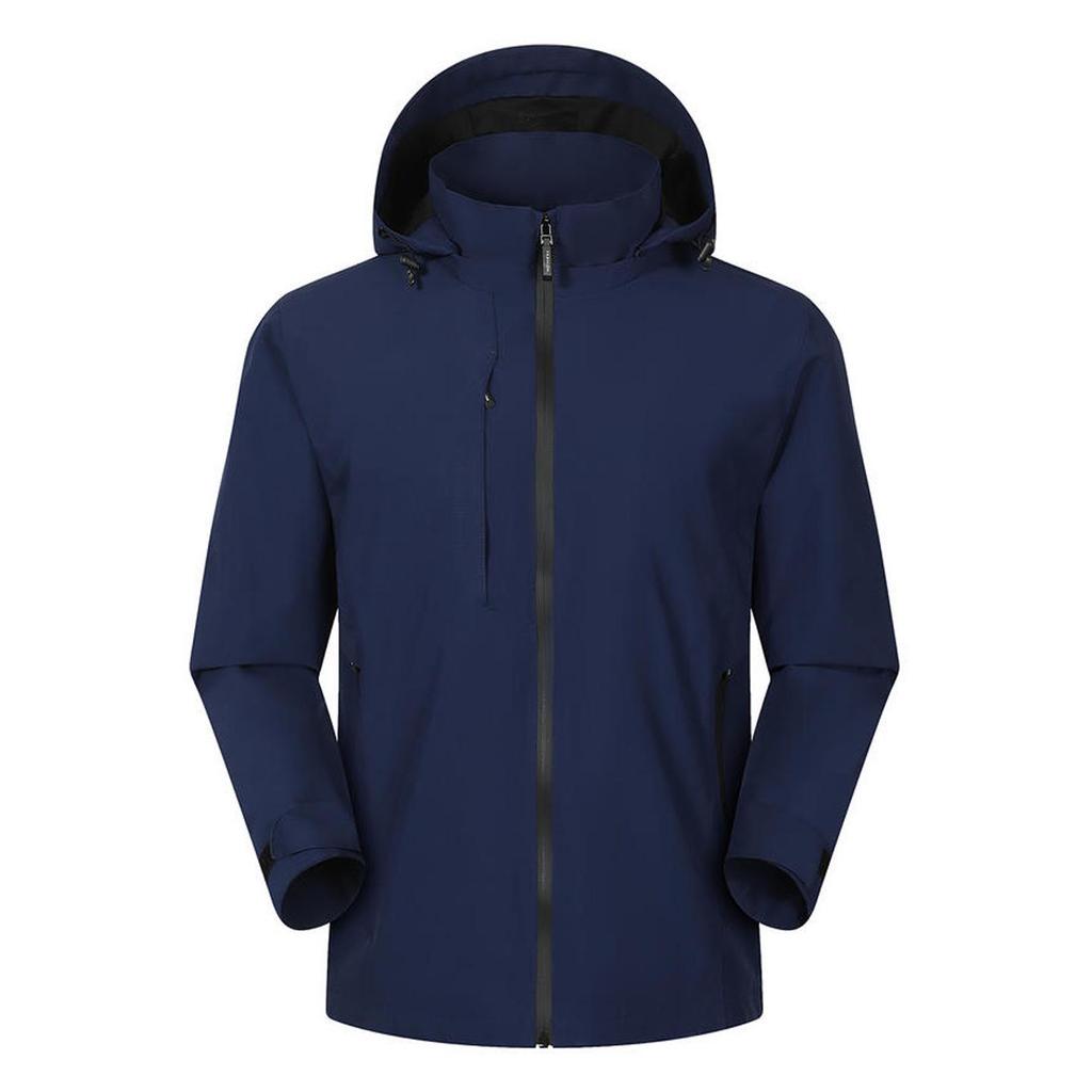 Unisex Hooded Windproof Waterproof Jacket for Outdoor Activities - Customizable Logo