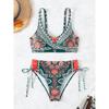 Neues Damen-Bikini-Set Badeanzug Badebekleidung Übergröße Push-Up Groß Groß Blumig Badeanzüge Strandbekleidung Badesachen