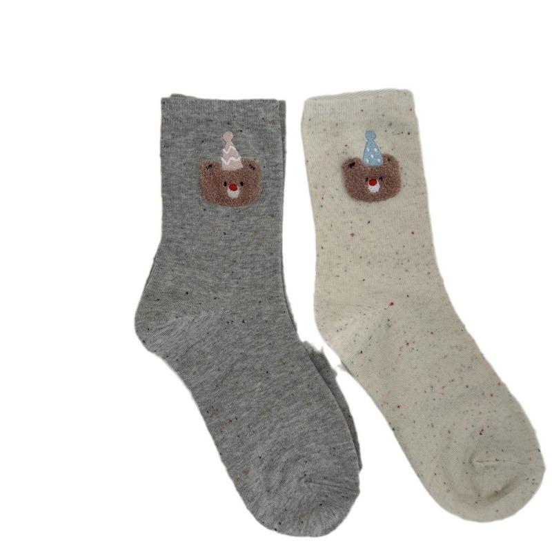 Flickor Höst och Vinter Söt Tecknad Björn Födelsedagshatt I Tubsockor