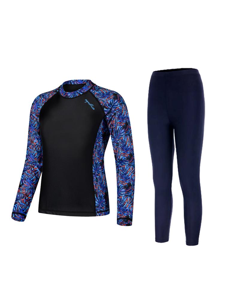 Akuatika Women'S Rash Guard Aqawbp + Water Leggings Nv Set