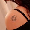 Adesivo Tatuaggio Totem Erboristico Sole e Luna Semi-Permanente Tatuaggio Scuro Impermeabile e Lunga Durata Non Riflettente