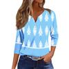 Women's Fashion Casual Seven Split Sleeve Burst Vintage Floral Print Pullover Top