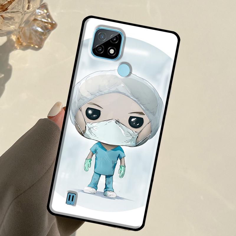 Medicine Doctor Nurse For Realme C55 C51 C21Y C25S C75 C67 C61 C53 13 12 10 11 14 Pro Plus GT 6T 6 5 GT7 Pro Case