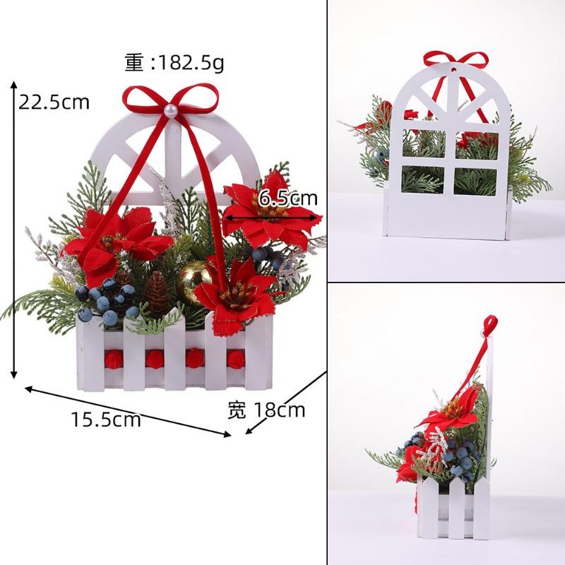 Weihnachtsrot Beere Tannenzapfen Mini Weihnachtsbaum Weihnachten Zuhause Desktop Dekoration Ornament Fensterschmuck