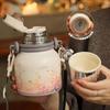 German Insulated Water Bottle, Large Capacity Thermos Cup, Stylish and High-End Design for Girls, Stainless Steel Tea Brewing Cup for Students