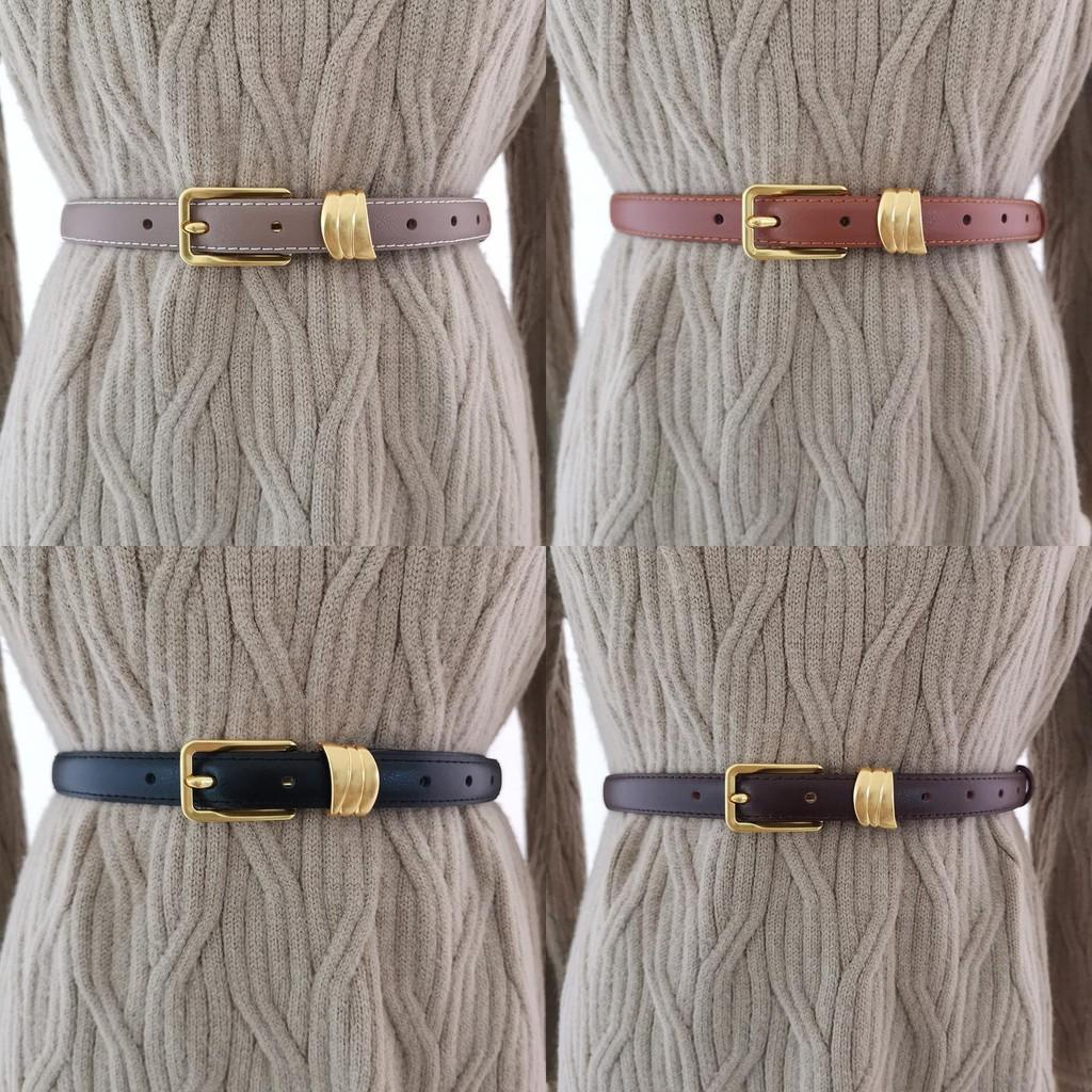 Waist Womens Cowhide Belt With Metal Pin Buckle Dress Suit Shapewear Belt