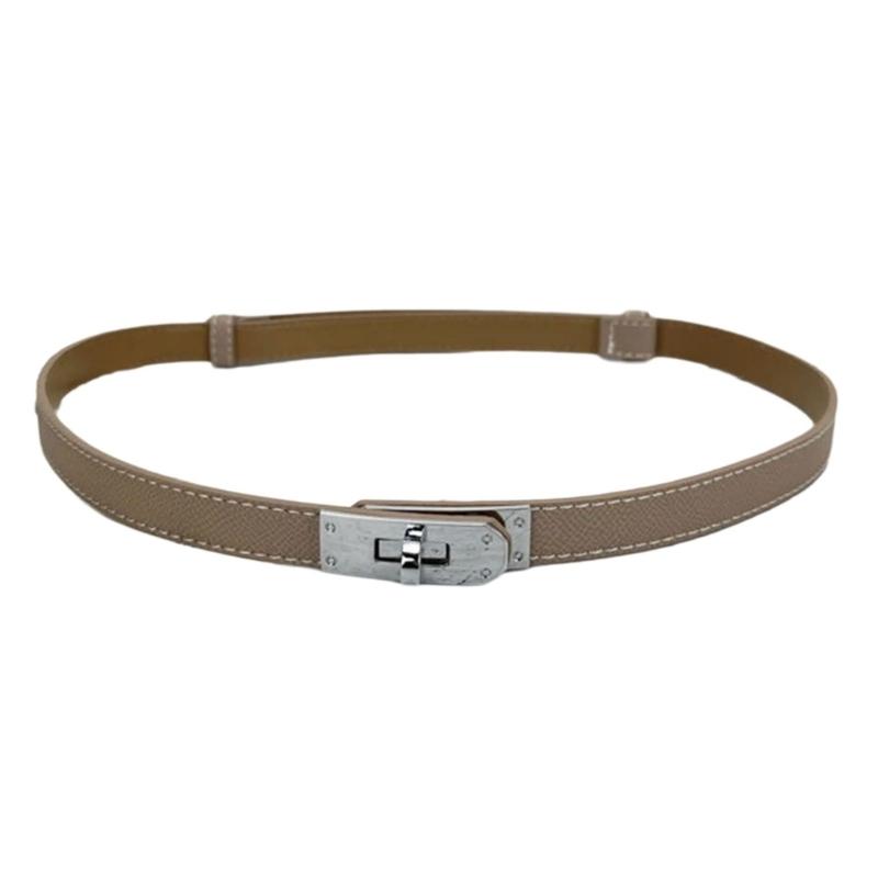 Fashionable Metal Adjustable Buckle Slim Belt for Women Perfect for Casual and Business Outfits
