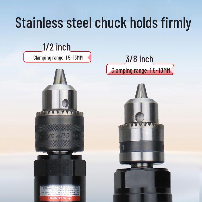 Gaobao Pneumatic Air Drill, 3/8" and 1/2", Variable Speed, Forward/Reverse, Powerful Straight Shank Drill.