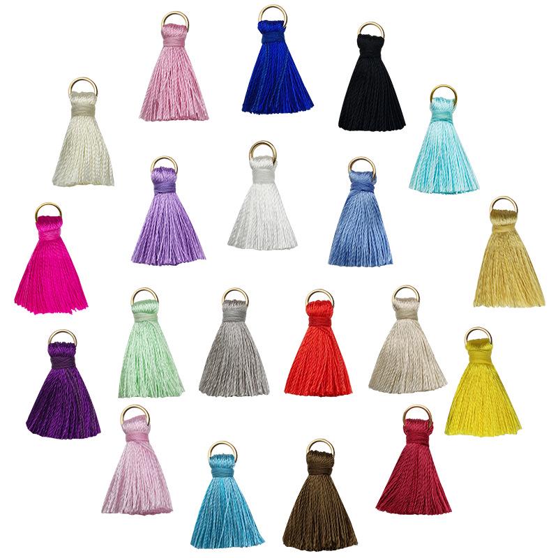 Colorful Silk Thread Tassel Pendant - 2.3 Cm Small Hanging Loop for Clothing & Crafts