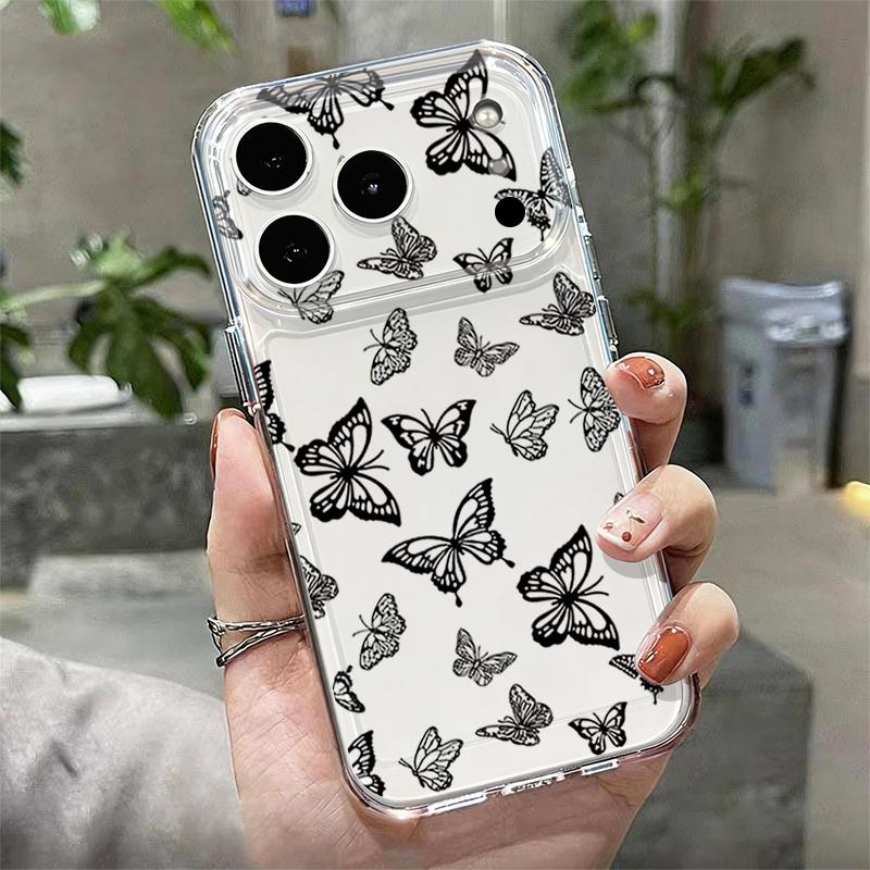 Butterfly Pattern Case For iPhone 17 Pro Max Coque iPhone 16 15 14 13 12 Pro Max 11 Clear TPU Silicone Soft Cover
