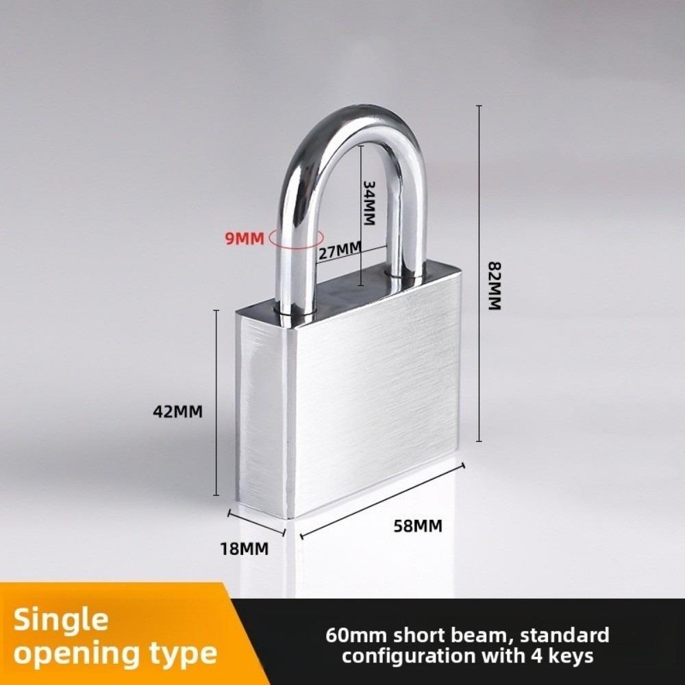 304 Stainless Steel Door Lock Padlock with 4 Keys Silver Antirust Street Lock Anti-theft Heavy Duty Anti-pick Locks