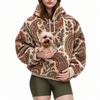 Womens Hooded Fleece Sweatshirt With Pet Pocket Loose Plus Size Winter Warm Casual Top