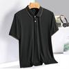 Men's Quick Drying Lapel Sports Short Sleeved T-shirt for Summer, Loose and Stretchy, Simple Men's Polo Shirt