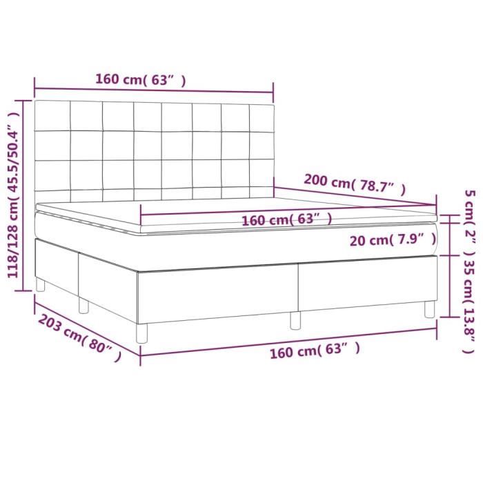 3142350 vidaXL Divan Bed with Mattress Cream 160x200 Cm Fabric