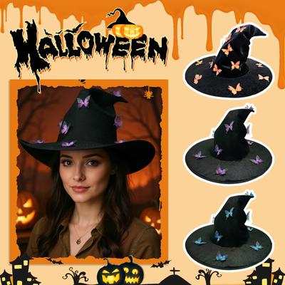 Halloween Pleated Butterfly Witch Hat Hat, Holiday Decoration, Perfect Gift For Friends