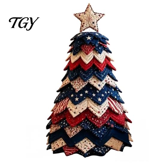 Pacchetto Completo Materiale da Cucito Kit Artigianale Albero di Natale in Tessuto Trapuntato Fai-da-te, Set Festivo Artigianale Fatto a Mano Patchwork Vintage, da Tavolo