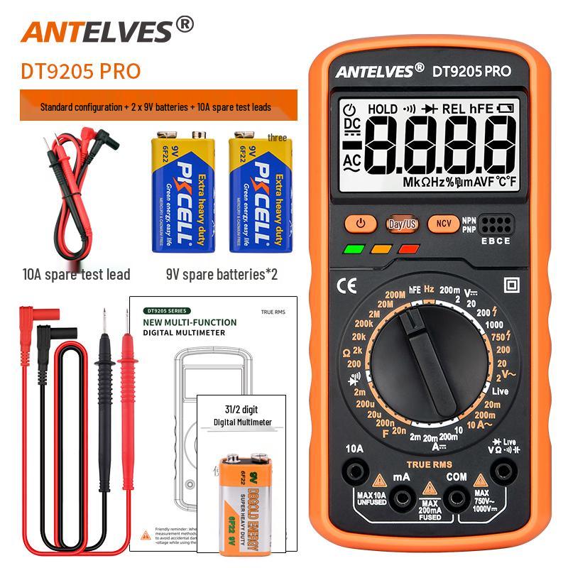 DT920 High-Precision Digital Multimeter with Smart Anti-Burn Feature for Electricians