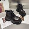 Fashion Women's Designer Punk Motorcycle Boots 2024 Autumn Winter Fashion Side Zipper Ankle Boots Woman Platform Shoes Bota De Vaqueiro