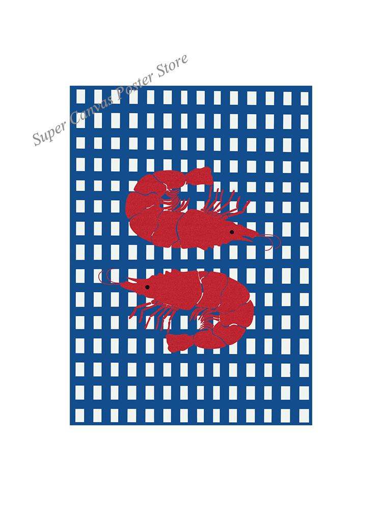 

Вкусная еда нигиризуши креветки сардины плакат холст картина морские животные скандинавское настенное искусство для кухни комнаты украшения дома 21x30cm No Frame