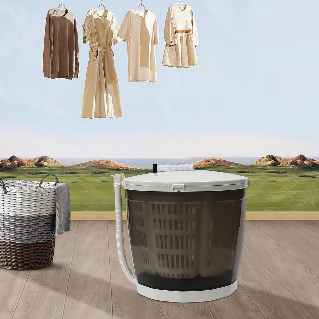 Generic Product Manual Washing Machine Hand Crank Washing Machine No Power Supply Required Easy Dehydration Outdoor No Electricity Required Portable