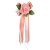 Wedding Rose Ornament for Car Use, Faux Rose Ribbon Accent for Engagement Signs, Party Tables, and Home Display