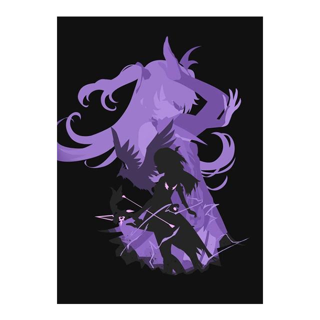 Rám z masivního dřeva videohra Genshin Impact Decoration Nástěnná malba Anime Obrázek Postava Plakát Obraz na plátně Dětský pokoj Tisky pro moderní domácí dekorace