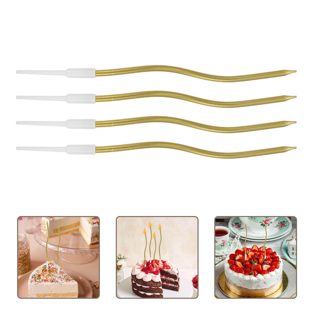 72pcs Spiral Birthday Candles Bending Design Cake Decorations For Party Baby Shower Stable Structure Quick Ignite Decorative