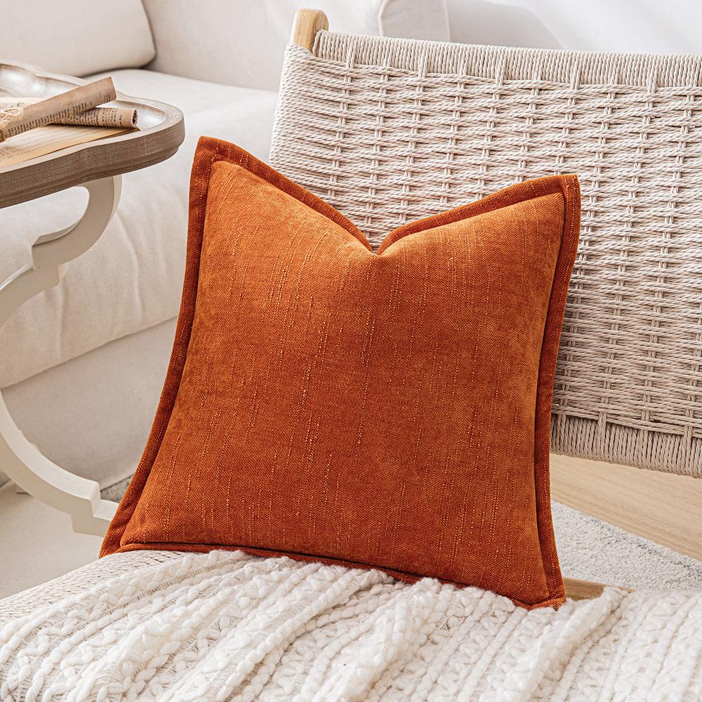 Ins Fengchenille Pillow Bamboo Joint Pattern Jacquard Cushion Internet Celebrity Super Thick Pillow Case Pressed on The Edge of The Sofa Bedside Back