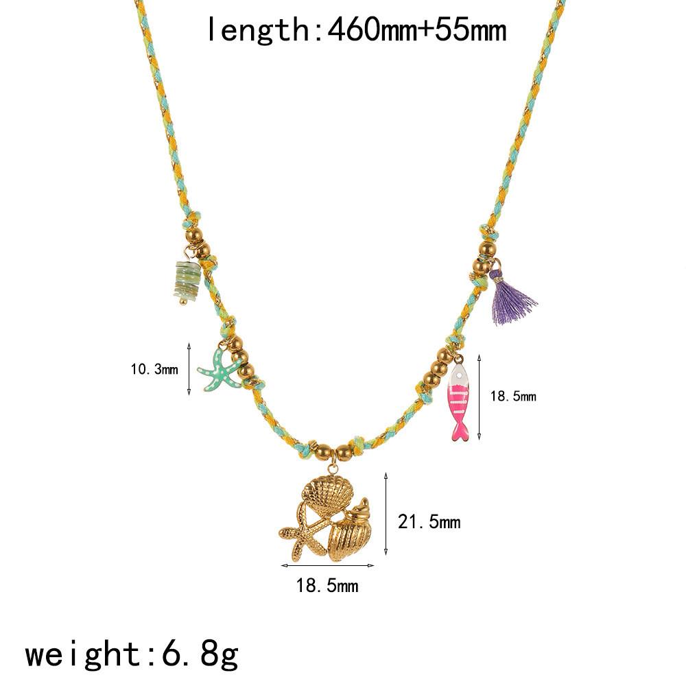 Summer Ocean Jewelry Necklace With Shell And Starfish Pendant For Women