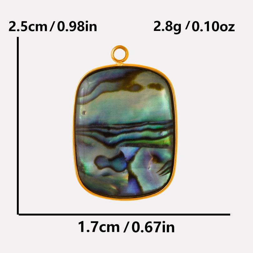 6pcs Real Natural Abalone Shell Geometric Charm Stainless Steel Charms For Jewelry Making Supplies Ocean Pendants DIY Materials