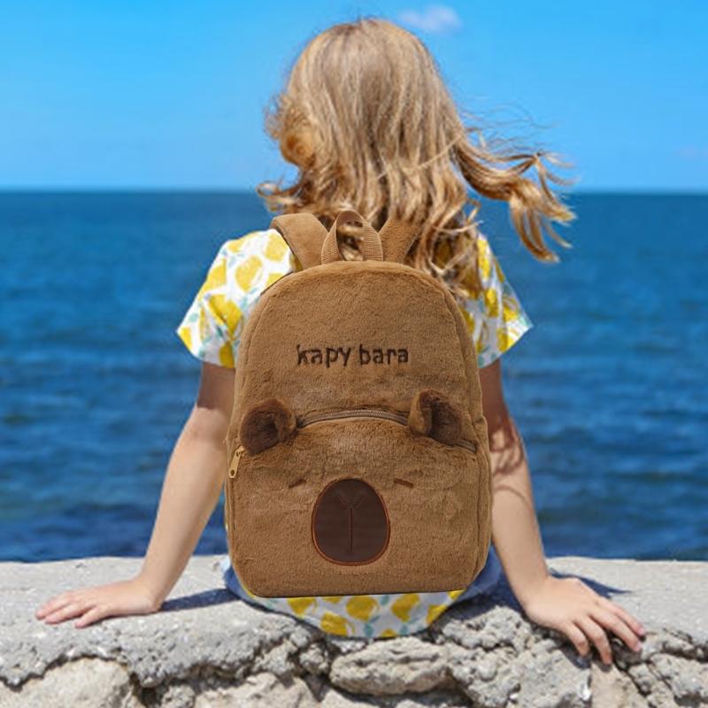 Capybara School Bag Spacious Plush Backpack For Children And Cartoon Lover Spacious And Comfortable Shoulder Bag