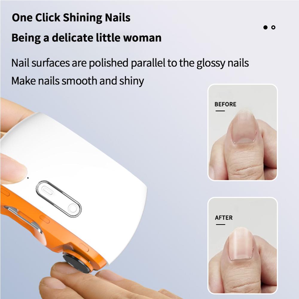2 in 1 Automatic Electric Nail Clipper Multifunction Nail Grinder Nail Polishing USB Charging Automatic Nail Cutter with Light