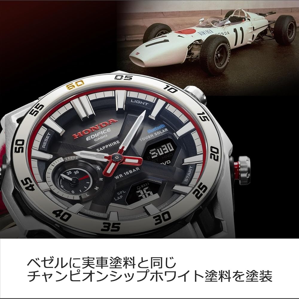 Casio Edifice Bluetooth Tough Solar Watch Honda F1 60th Anniversary Sapphire Glass White Men's ECB-2300HR-1AJR