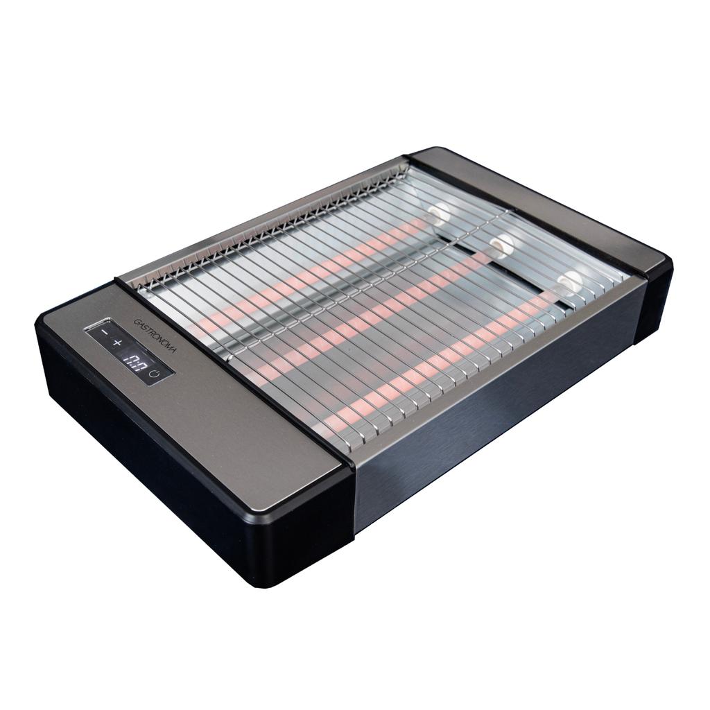 Gastronoma Flat Toaster 18140003 920 W 6 Levels Timer Inox