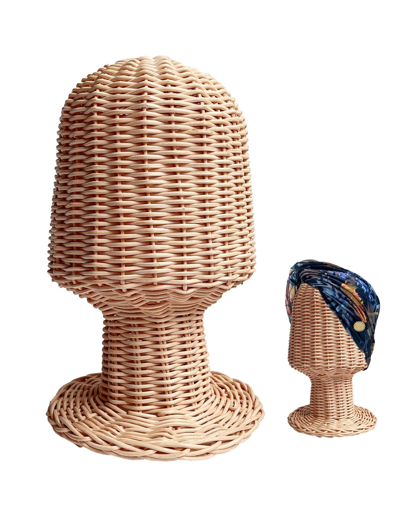 

CHADWICK Wig Mannequin Head, Rattan, Tall, 52cm Head Circumference, Tabletop Display, Handmade Mannequin Head, Wig Stand, Head Mannequin