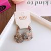 Children's Break Clip Sweet Versatile Girls Fabric Hairpin Korean Milk Coffee Color Floral Button Hairline Baby Hair Accessories
