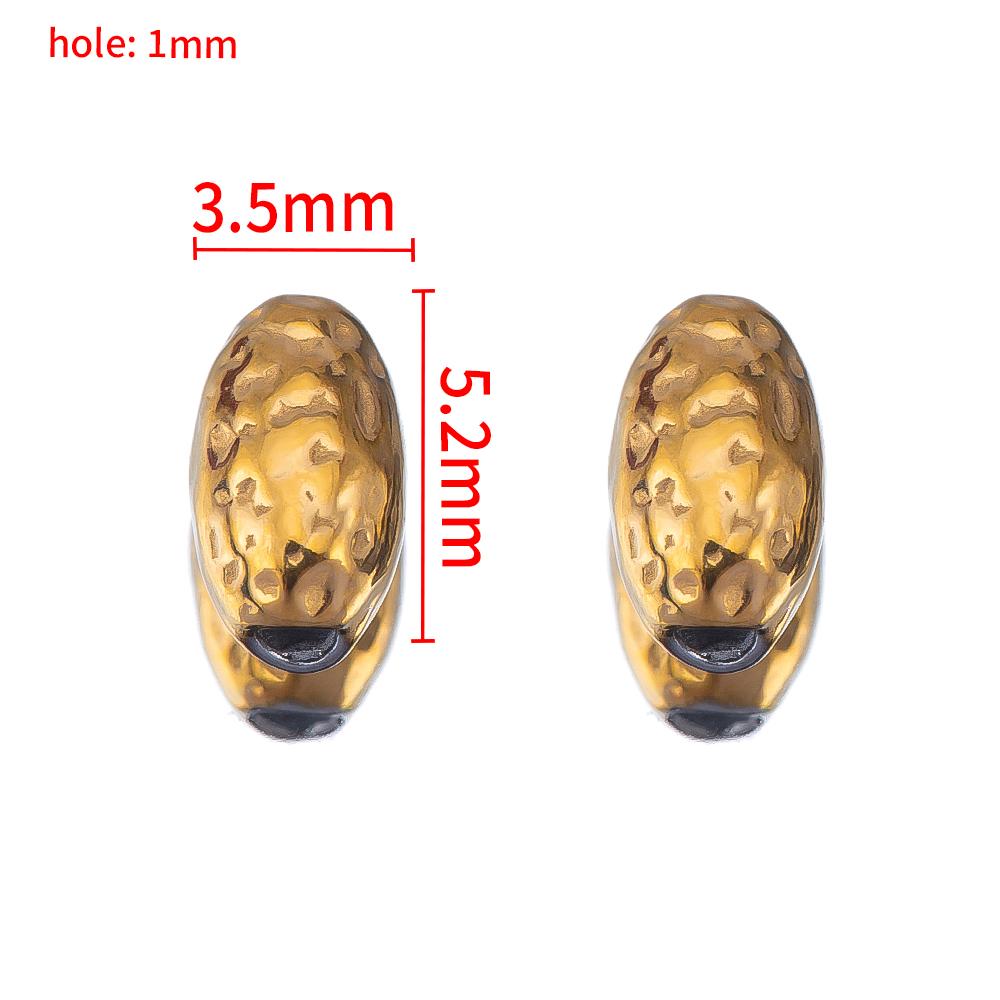 20PCS Stainless Steel Gold Plated Round Oval Dots Texture Small Spacer Beads for Needlework DIY Bracelet Jewelry Making Craft