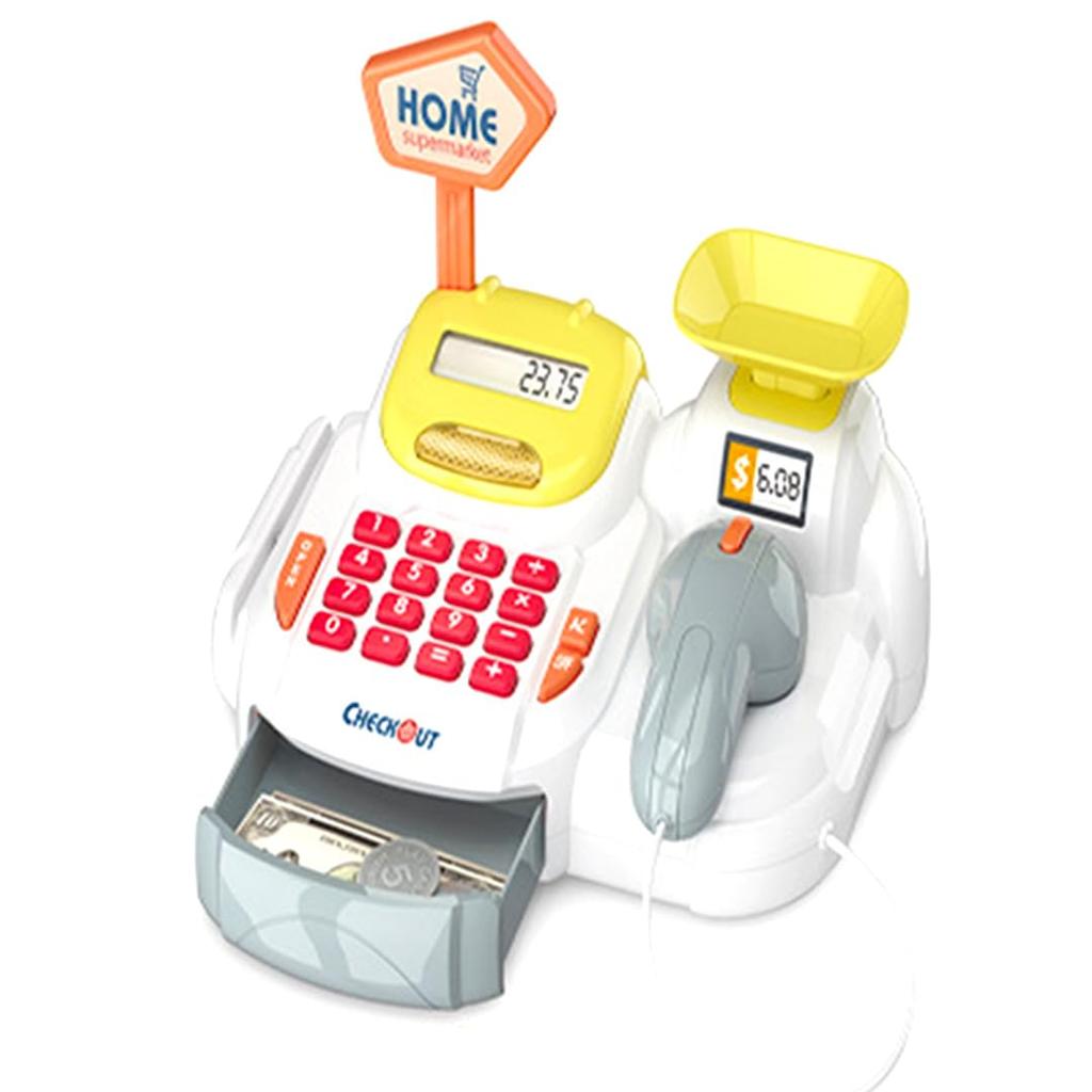 TOMMYFIELD Cash Register Toy Cash Register Convenience Store Cash Register DX Store Pretend 36 Pieces (Yellow)