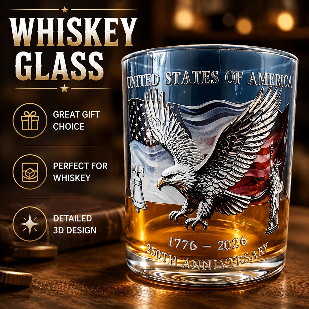 250Th Anniversary Whiskey Glass Usa Patriotic Drinking Cup American History Memorial Gift For 4Th Of July Independence Day