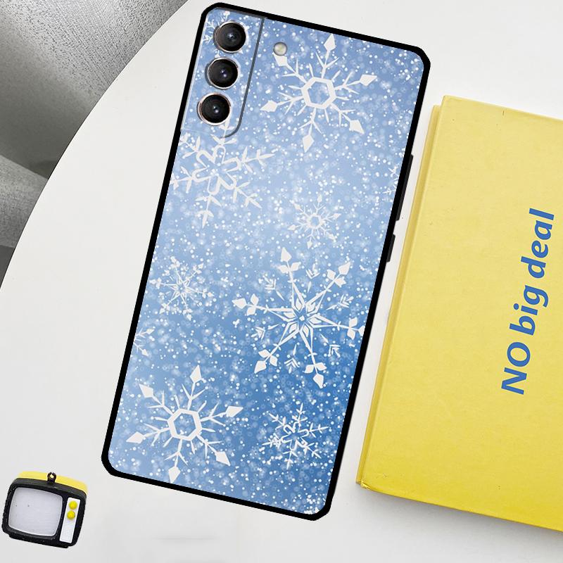 Snow Snowflake Winter Phone Case For Samsung Galaxy S25 Ultra S20 S21 S22 S23 Plus S9 S10 S25 FE S24 Ultra Cover
