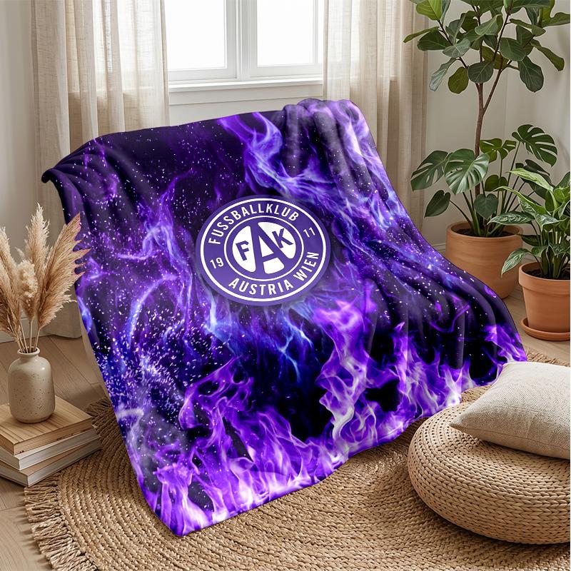 Coperta in pile di flanella morbida Austria Wien FC Leggera Accogliente Calda Coperta da lancio per divano letto Decorazione per la casa