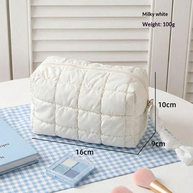 New Fashion Solid Color Soft Cotton Cosmetic Bag Portable Large Capacity Storage Bag Hand Carrying Cotton Clothes Wash Bag