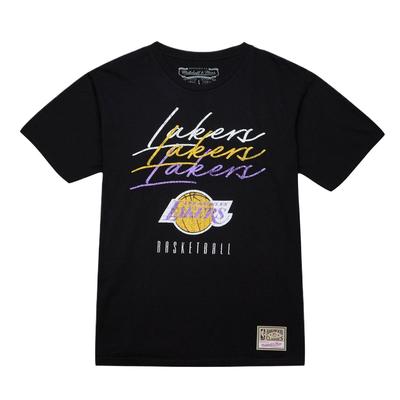 Mitchell & Ness 100% Cotton T Shirt Unisex Black MN25ATS30LA