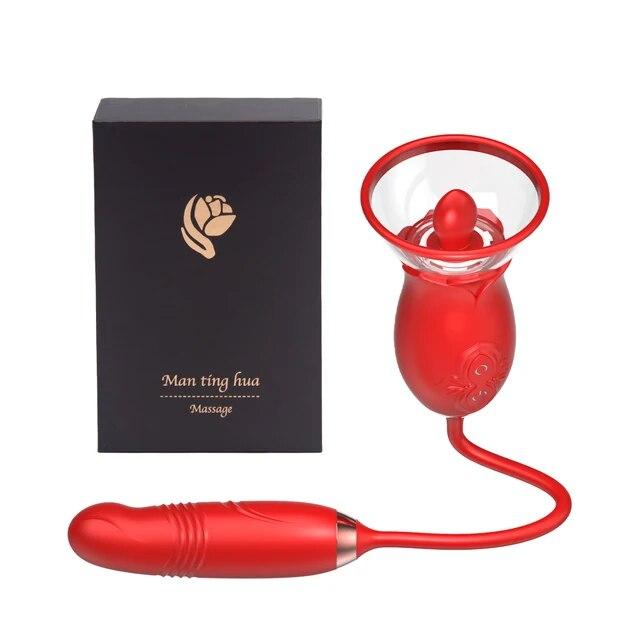 Rose Sucking Vibrator for Women G Spot Clitoris Stimulator Thrusting Vagina Nipple Sucker Vibrating Goods Sex Toys for Adults