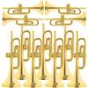 10pcs 6.3cm Plastic Mini Golden Trumpet Ornament Miniature Desktop Decoration Dollhouse Room Decor & Miniature Scene Accessory