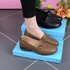 Shallow Mouth Women's Spring Summer Thick Heel Comfortable Round Head Leather Shoes Soft Leather Middle Heel Shoes Comfortable Women's Shoes
